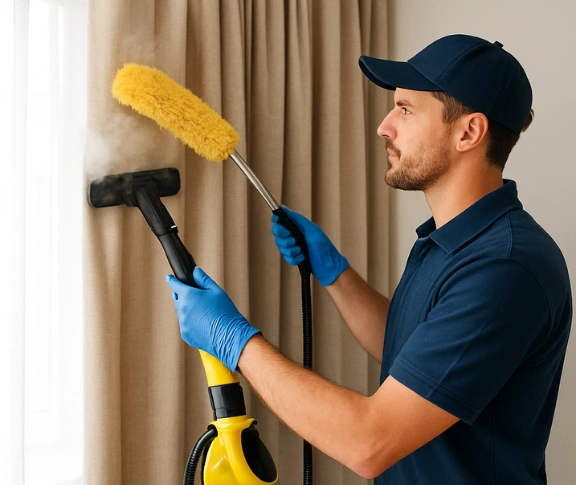 Trusted residential curtain cleaning technician Matty Curtain Cleaning chevron-island QLD