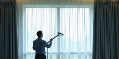 Commercial curtain steam cleaning service chevron-island hotels offices