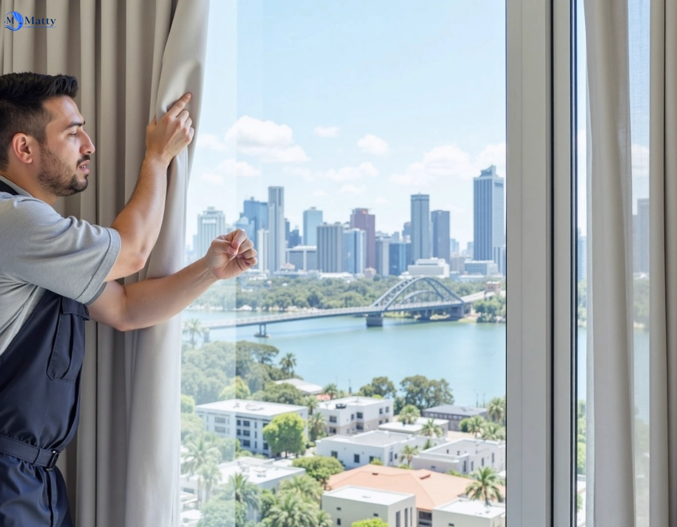 Professional curtain steam cleaning service chevron-island QLD by Matty Curtain Cleaning