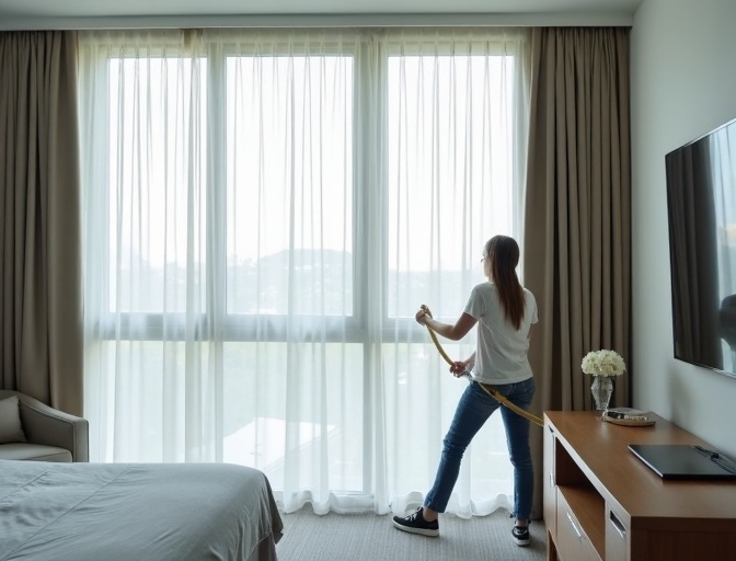 Chevron Island Sheer Curtain Cleaning